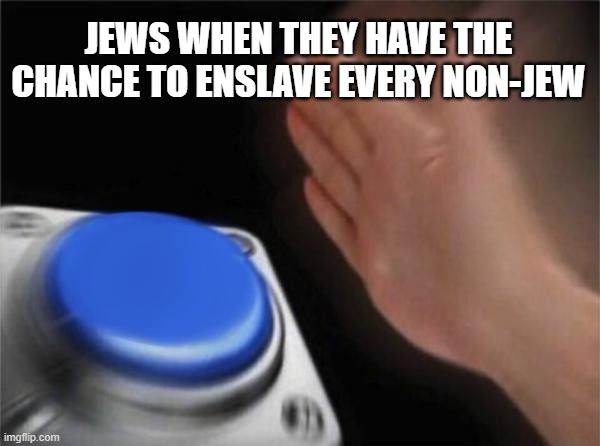 Blank Nut Button Meme | JEWS WHEN THEY HAVE THE CHANCE TO ENSLAVE EVERY NON-JEW | image tagged in memes,blank nut button | made w/ Imgflip meme maker