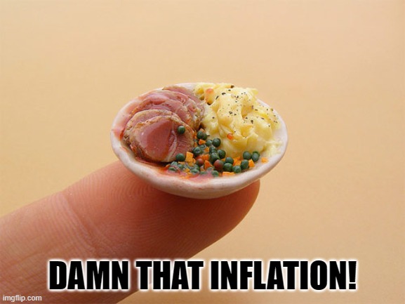 Tiny food | DAMN THAT INFLATION! | image tagged in tiny food | made w/ Imgflip meme maker