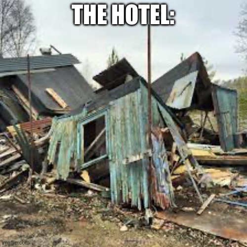 Broken Hosue | THE HOTEL: | image tagged in broken hosue | made w/ Imgflip meme maker