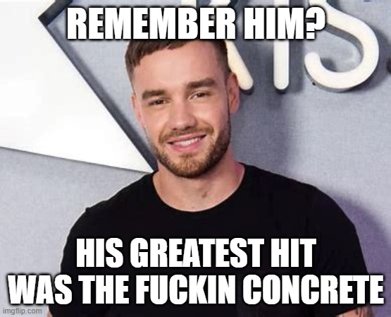 Im horrible :/ | REMEMBER HIM? HIS GREATEST HIT WAS THE FUCKIN CONCRETE | image tagged in one direction,horrible,fun,dark humor | made w/ Imgflip meme maker