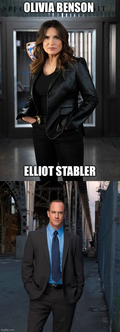 NYPD | OLIVIA BENSON; ELLIOT STABLER | image tagged in change my mind | made w/ Imgflip meme maker