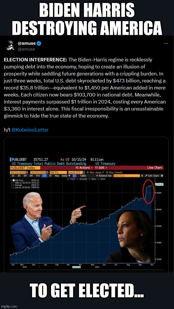 They only care about staying in power even if it means destroying the future for America. | BIDEN HARRIS DESTROYING AMERICA; TO GET ELECTED... | image tagged in biden harris,driving america into the abyss,in effort to win election | made w/ Imgflip meme maker