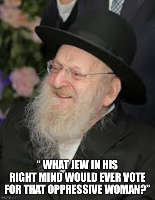 Jews are all over the place | “ WHAT JEW IN HIS RIGHT MIND WOULD EVER VOTE FOR THAT OPPRESSIVE WOMAN?” | image tagged in jews for kammy,funny,memes | made w/ Imgflip meme maker