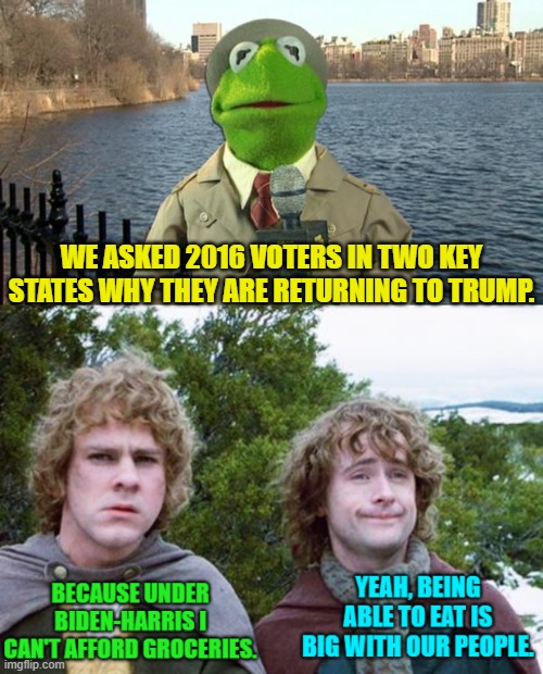 That and the endless lies.  People get tired of the Dem Party lies. | WE ASKED 2016 VOTERS IN TWO KEY STATES WHY THEY ARE RETURNING TO TRUMP. | image tagged in yep | made w/ Imgflip meme maker