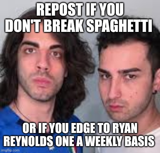 Repost if you don't break spaghetti | REPOST IF YOU DON'T BREAK SPAGHETTI; OR IF YOU EDGE TO RYAN REYNOLDS ONE A WEEKLY BASIS | image tagged in lionfield | made w/ Imgflip meme maker