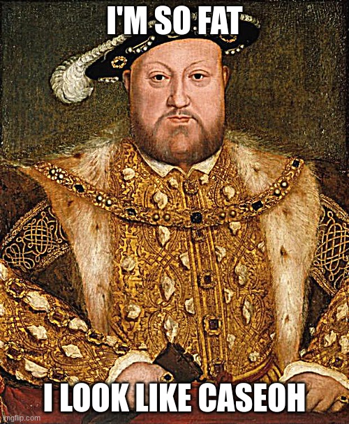 King Henry VIII | I'M SO FAT; I LOOK LIKE CASEOH | image tagged in king henry viii | made w/ Imgflip meme maker