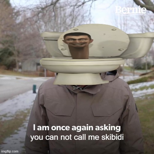 skibidi | you can not call me skibidi | image tagged in memes,bernie i am once again asking for your support | made w/ Imgflip meme maker