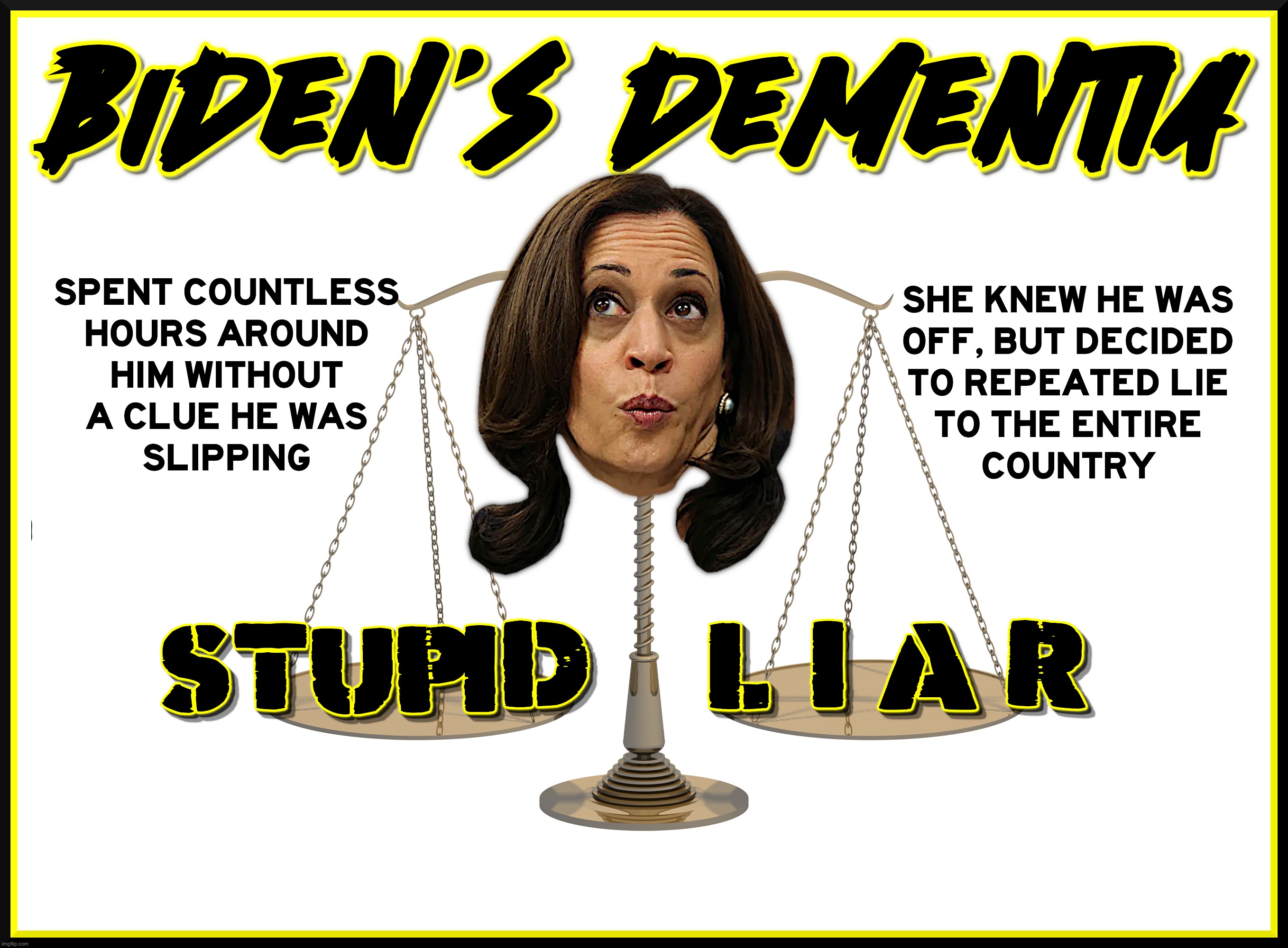 STUPID or LIAR - weigh in | image tagged in kamala harris,biden,coup,liar,disloyal,stupid | made w/ Imgflip meme maker