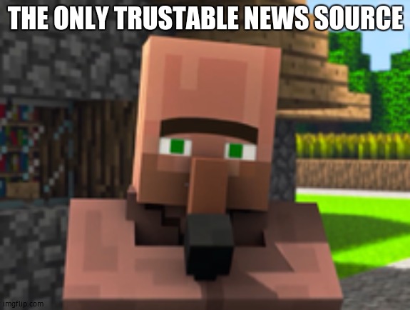 Villager News | THE ONLY TRUSTABLE NEWS SOURCE | image tagged in villager news | made w/ Imgflip meme maker