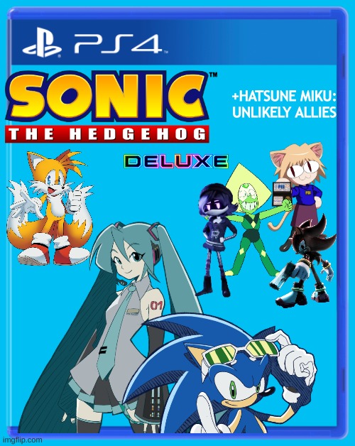 Playstation 4 box | +HATSUNE MIKU: UNLIKELY ALLIES | image tagged in playstation 4 box | made w/ Imgflip meme maker