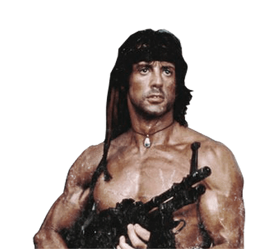 Rambo with machine gun Meme Template