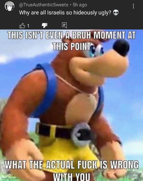 "ah yes i hate a country because i dont like white people" | image tagged in this isnt even a bruh moment at this point | made w/ Imgflip meme maker