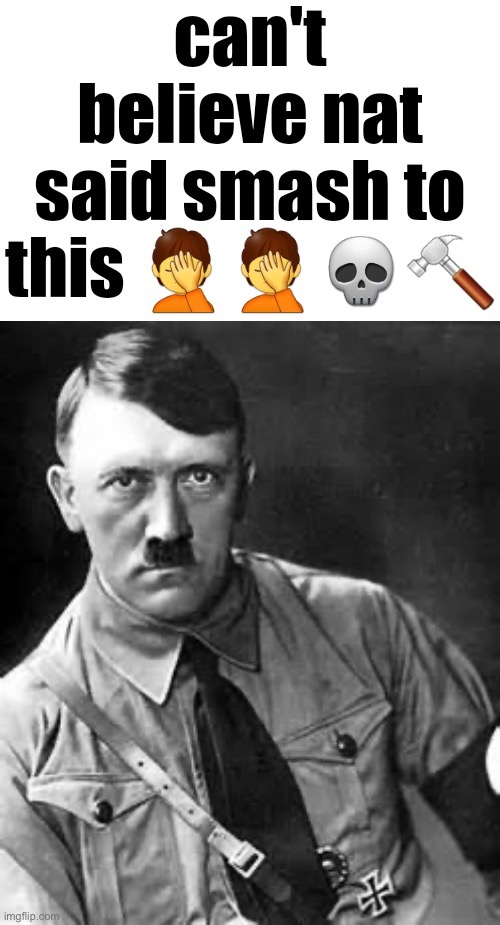 image tagged in can't believe nat said smash to this,adolf hitler | made w/ Imgflip meme maker