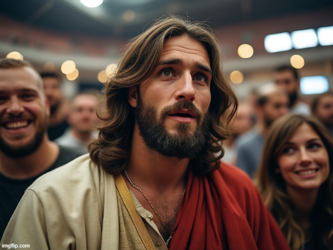 Jesus in crowd | image tagged in jesus in crowd | made w/ Imgflip meme maker