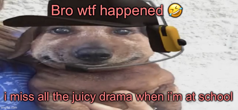 chucklenuts | Bro wtf happened 🤣; i miss all the juicy drama when i’m at school | image tagged in chucklenuts | made w/ Imgflip meme maker