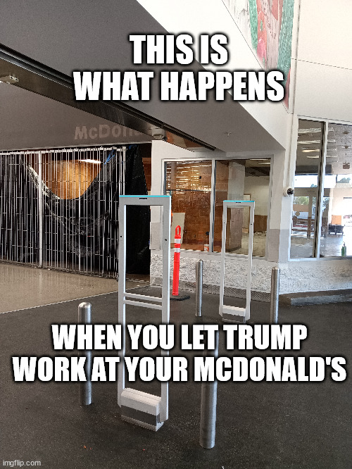 Not Lovin it | THIS IS WHAT HAPPENS; WHEN YOU LET TRUMP WORK AT YOUR MCDONALD'S | made w/ Imgflip meme maker