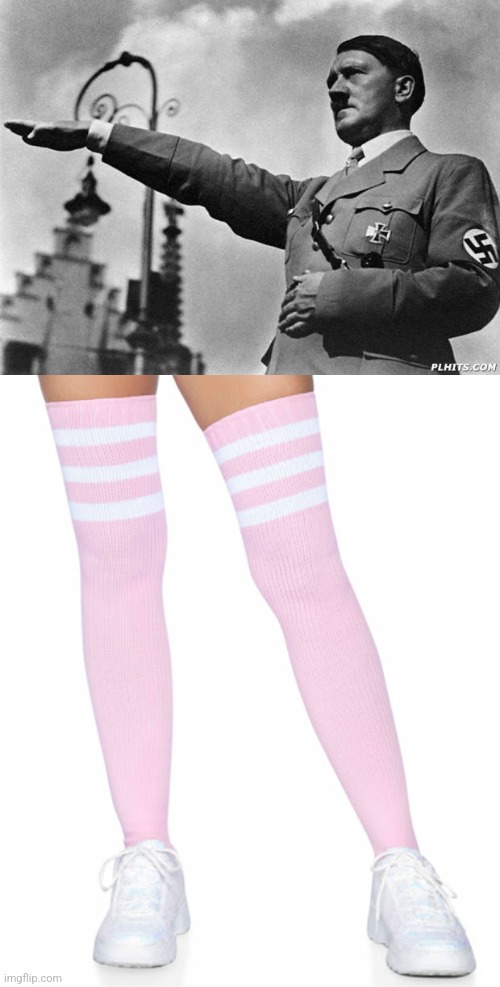 image tagged in hitler,leg avenue gina athletic thigh high stockings light pink / one | made w/ Imgflip meme maker