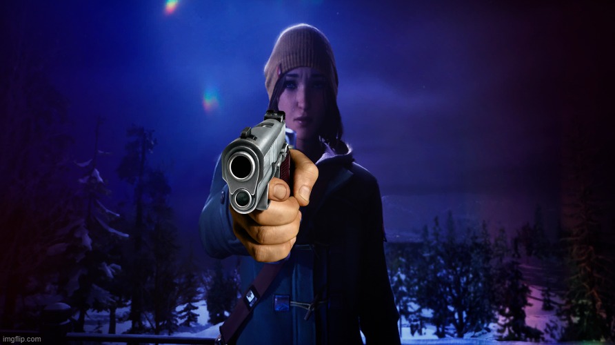 Max Caulfield boutta shoot | image tagged in life is strange,max caulfield,she about to buss | made w/ Imgflip meme maker