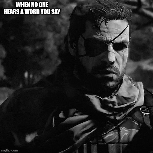 has the memory gone | WHEN NO ONE HEARS A WORD YOU SAY | image tagged in solid snake | made w/ Imgflip meme maker