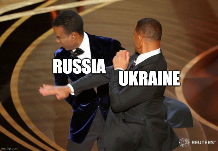 long live Ukraine! | RUSSIA; UKRAINE | image tagged in will smack | made w/ Imgflip meme maker