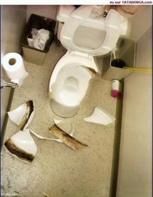 Broken toilet | image tagged in broken toilet | made w/ Imgflip meme maker