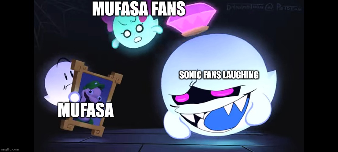 The world at the moment | MUFASA FANS; SONIC FANS LAUGHING; MUFASA | image tagged in memes | made w/ Imgflip meme maker