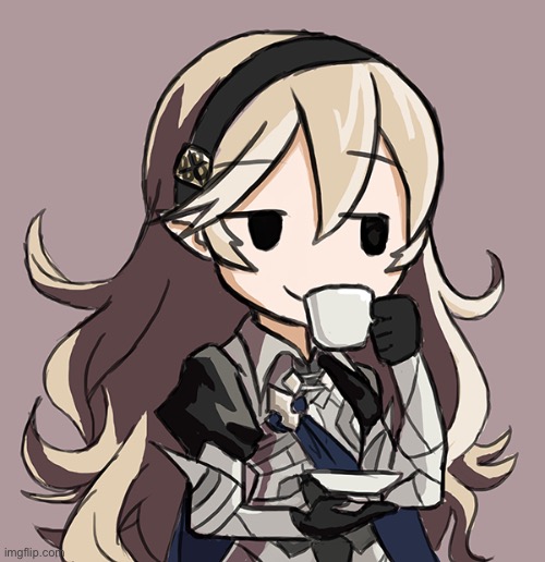 Corrin sipping tea | image tagged in corrin sipping tea | made w/ Imgflip meme maker