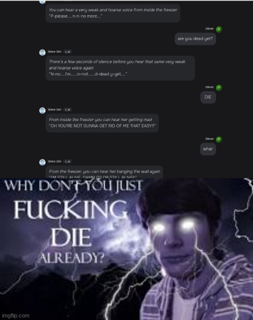 imma drink bro soon | image tagged in why don't you f king die already | made w/ Imgflip meme maker