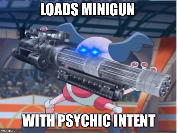 Angry Mime | LOADS MINIGUN WITH PSYCHIC INTENT | image tagged in angry mime | made w/ Imgflip meme maker