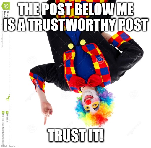 Uh huh | THE POST BELOW ME IS A TRUSTWORTHY POST; TRUST IT! | image tagged in the guy above me,memes,msmg | made w/ Imgflip meme maker