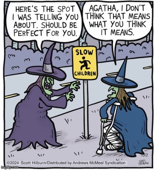 slow witch crossing | image tagged in funny,halloween,cartoon,witch,slow children | made w/ Imgflip meme maker