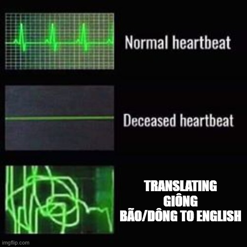 Don't you dare translating dông (not a currency version) in english | TRANSLATING GIÔNG BÃO/DÔNG TO ENGLISH | image tagged in worst mistake of my life,thunderstorm,american,horror,memes,funny | made w/ Imgflip meme maker