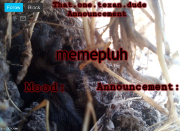 https://imgflip.com/gif/97de4m | memepluh | image tagged in the that one texan dude announcement template | made w/ Imgflip meme maker