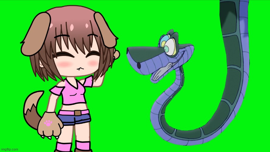 Kaa and Wan-chan | image tagged in wan-chan,hypnotize | made w/ Imgflip meme maker