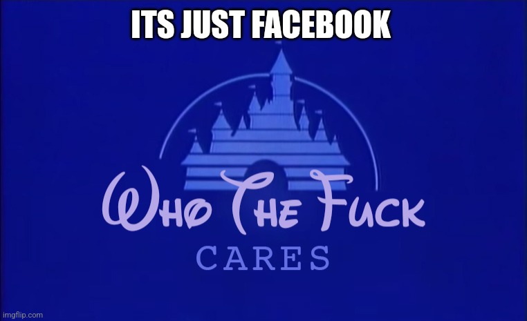 When someone unfriends you on Facebook | ITS JUST FACEBOOK | image tagged in disney who cares,memes,facebook | made w/ Imgflip meme maker