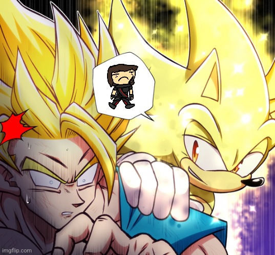Super Sonic vs Goku | image tagged in super sonic vs goku | made w/ Imgflip meme maker