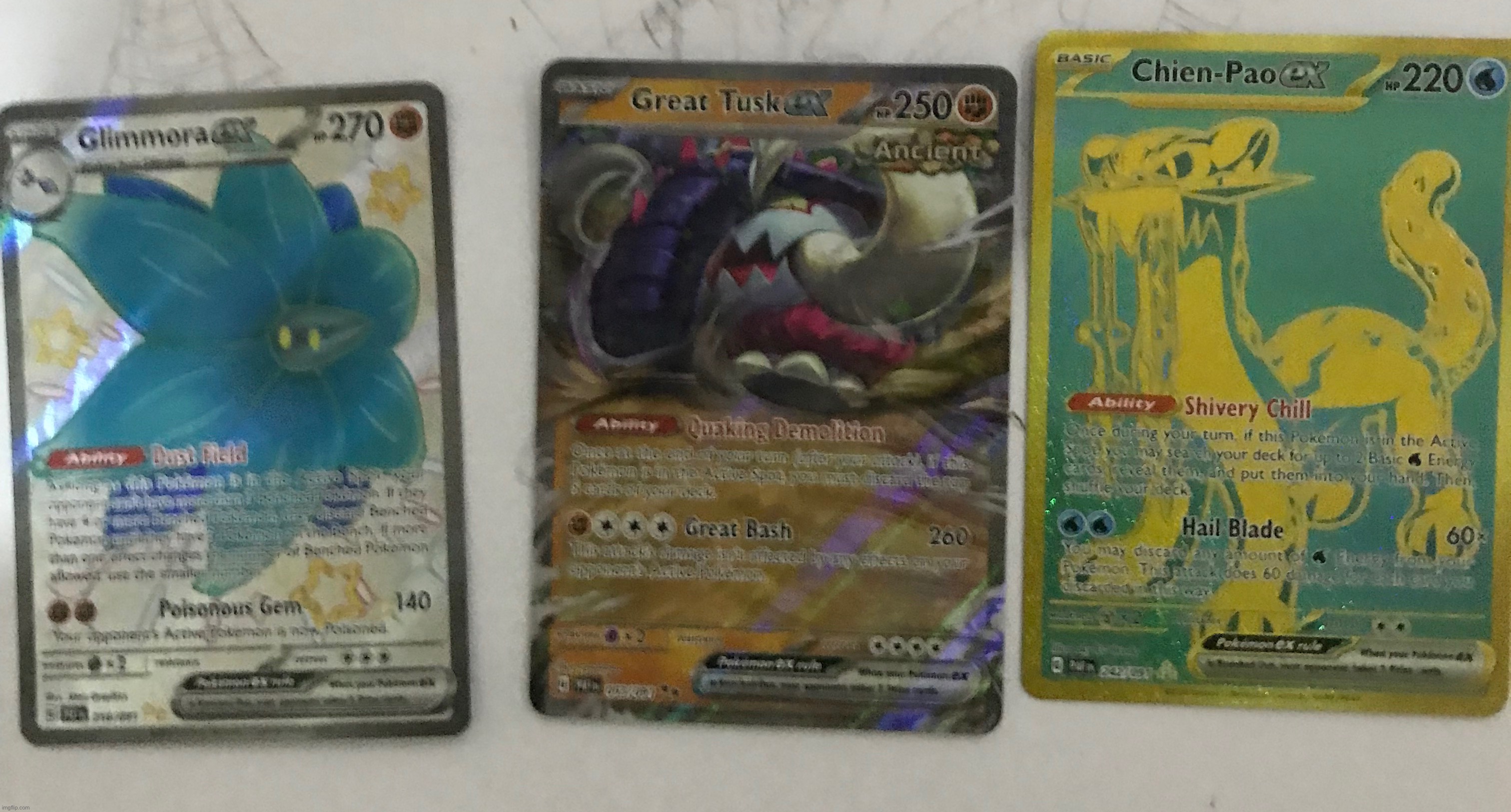 I got a Pokémon TCG tin and pulled these three (why am I so lucky fr) | made w/ Imgflip meme maker