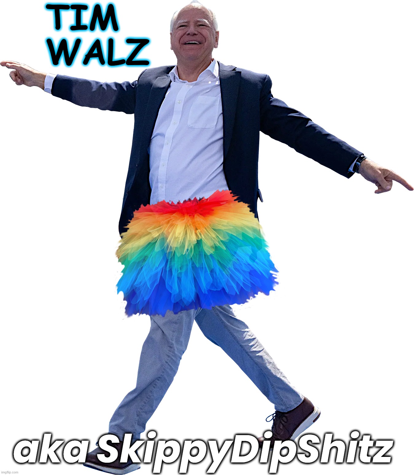 TIM 'SkippyDipShitz' WALZ | TIM
WALZ; aka SkippyDipShitz | image tagged in walz,tim walz,twinkletoes,skippydipshitz,skippy,kamala harris | made w/ Imgflip meme maker