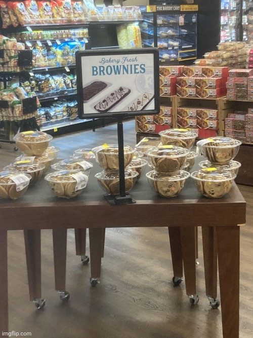 I know we're focusing on the brownies, but how much legs does a table need? | image tagged in memes,you had one job just the one,you had one job | made w/ Imgflip meme maker