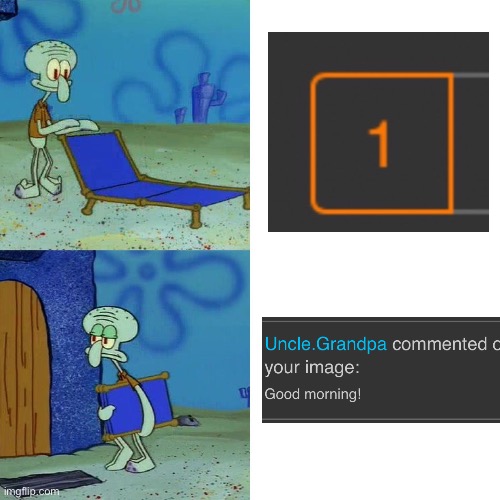 Die a slow death | image tagged in squidward chair | made w/ Imgflip meme maker