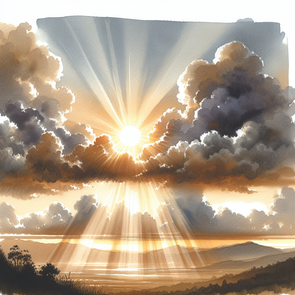 Sun from behind clouds Blank Meme Template