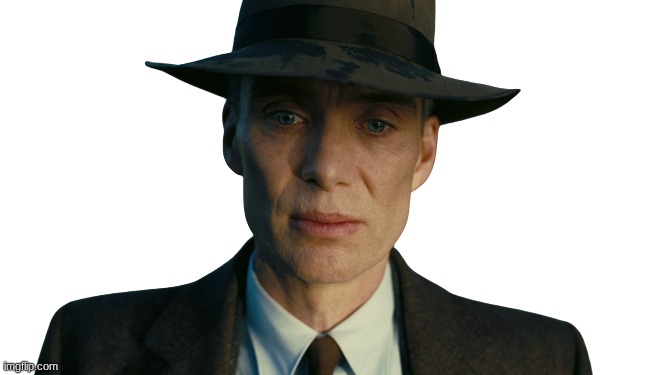 Oppenheimer Death Stare NO BACKGROUND | image tagged in oppenheimer death stare no background | made w/ Imgflip meme maker