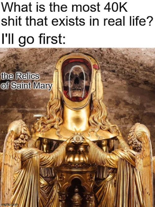 Epic Saint | image tagged in warhammer40k,saint,dank,christian,memes,r/dankchristianmemes | made w/ Imgflip meme maker