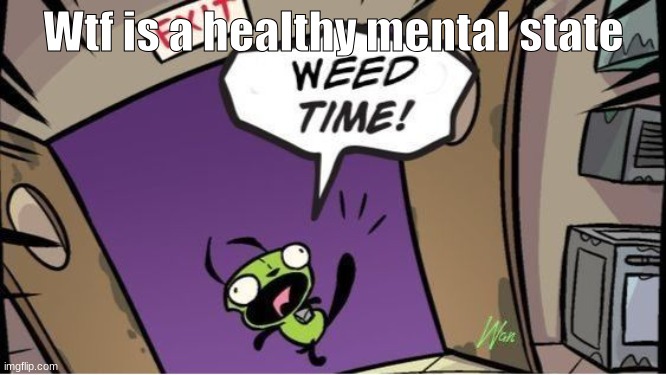 weed time | Wtf is a healthy mental state | image tagged in weed time | made w/ Imgflip meme maker