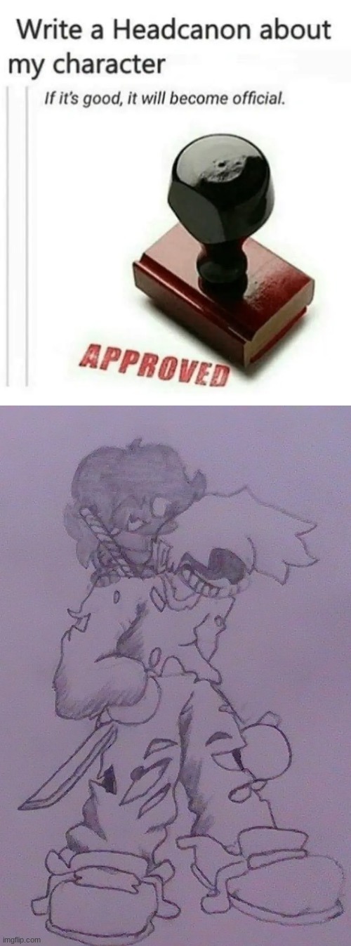 image tagged in write a headcannon about | made w/ Imgflip meme maker