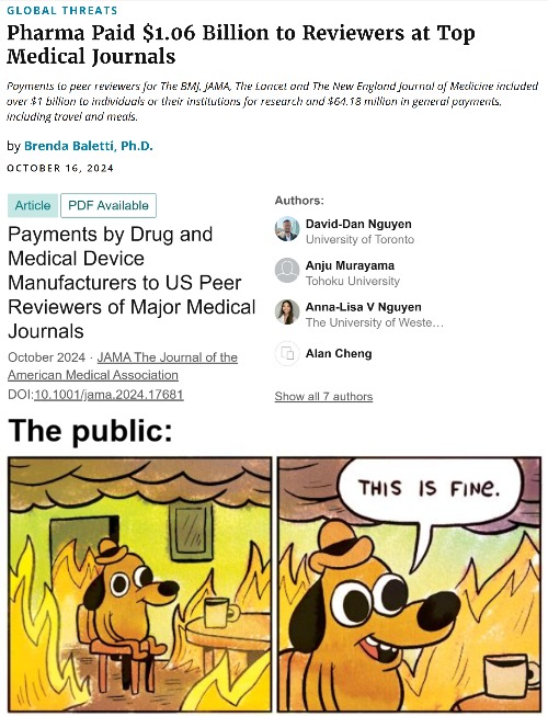 image tagged in this is fine,big pharma,science,news,corruption | made w/ Imgflip meme maker