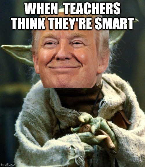 DID ANYONE HAVE TO DEAL WITH THAT KIND OF TEACHER? | WHEN  TEACHERS THINK THEY'RE SMART | image tagged in memes,star wars yoda | made w/ Imgflip meme maker