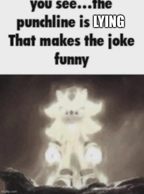 You see the punchline is that makes the joke funny shadow | LYING | image tagged in you see the punchline is that makes the joke funny shadow | made w/ Imgflip meme maker
