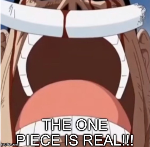 One piece is real | THE ONE PIECE IS REAL!!! | image tagged in one piece is real | made w/ Imgflip meme maker