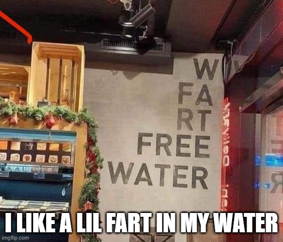 What's in the Water | I LIKE A LIL FART IN MY WATER | image tagged in you had one job | made w/ Imgflip meme maker